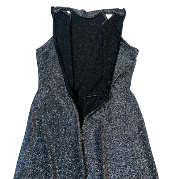 Sparkle Halter Neck Jumpsuit - Silver Metallic Shimmer - Picture 4 of 8